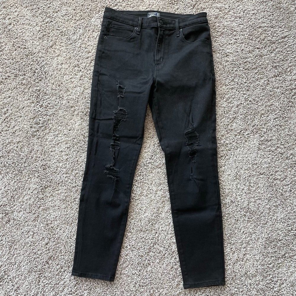 Black Distressed Abercrombie & Fitch Jeans